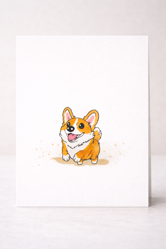Hello – Blank Corgi Card