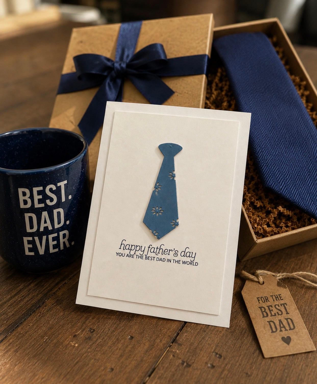 Classic Father’s Day Tie Card – Handmade Minimal Father’s Day Card