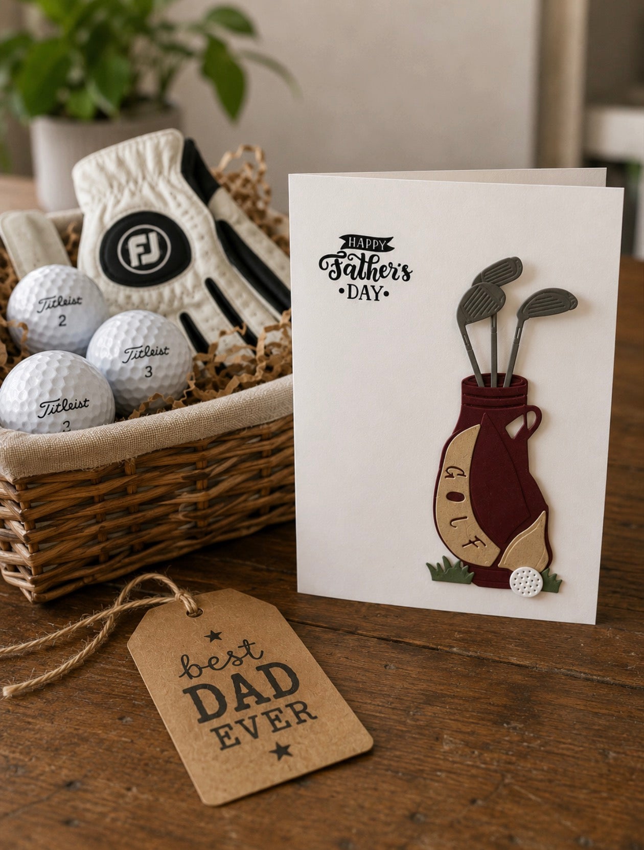 Happy Father’s Day Golf Card – Handmade Golf Bag Card for Dad