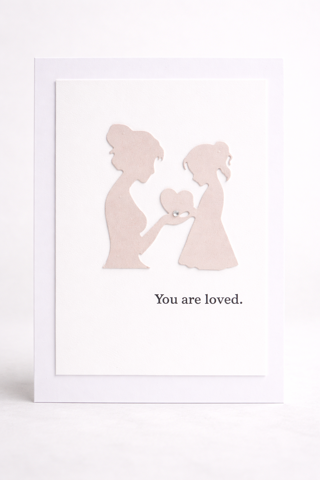 You Are Loved – Mother & Daughter Silhouette Encouragement Card