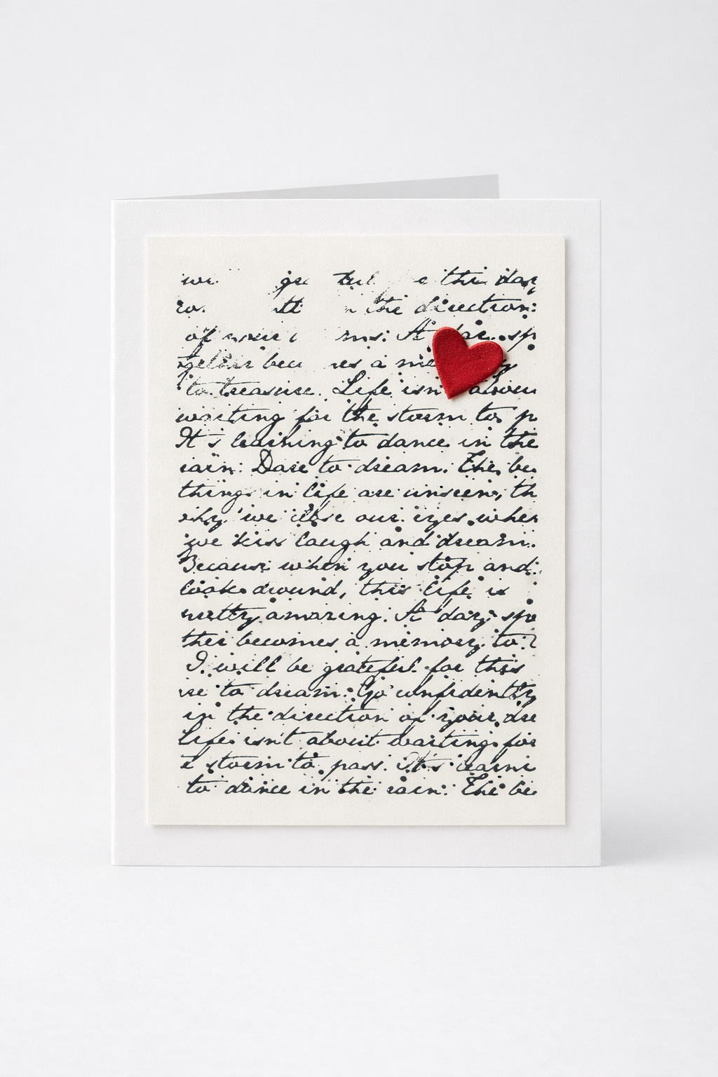 You Are Loved – Script Background with Red Heart | Encouragement Card