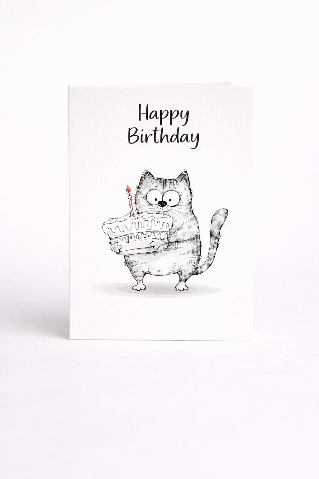 Happy Birthday Cat Card – Cute & Funny 5x7 Birthday Card for Cat Lovers (Choose Your Design)