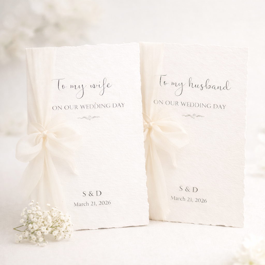 Handmade Personalized Vow Booklets – Wedding Day Set