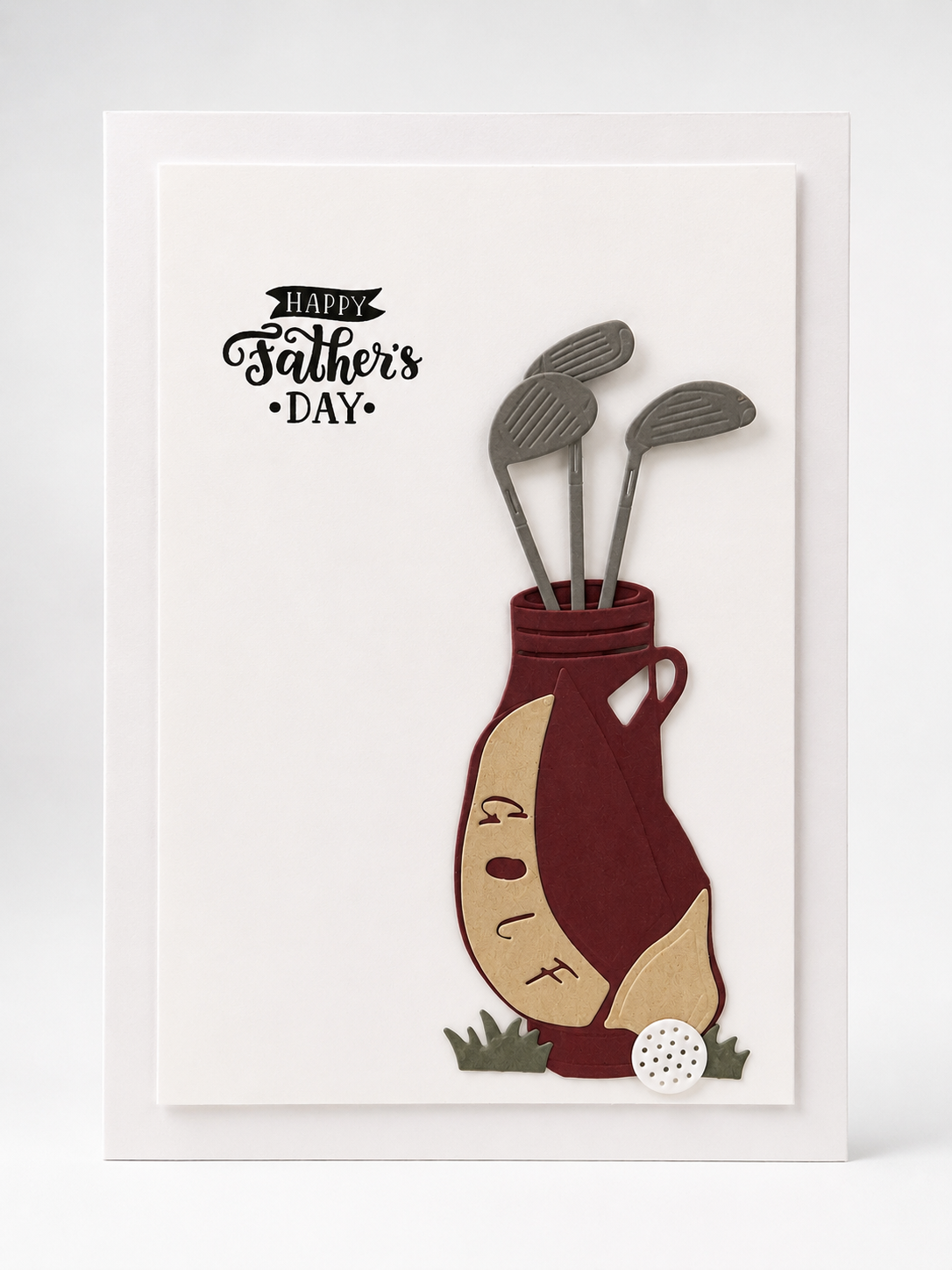 Happy Father’s Day Golf Card – Handmade Golf Bag Card for Dad
